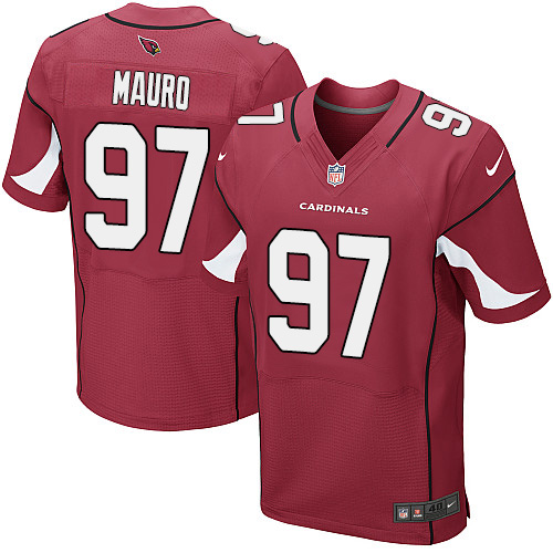 Men's Elite Josh Mauro Nike Jersey Red Home - #97 NFL Arizona Cardinals